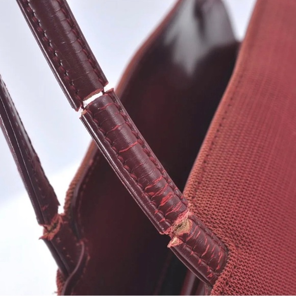 Rare 🦄 Red Authentic GUCCI Shoulder Hand Bag Nylon Leather - Picture 5 of 14